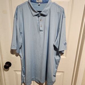 Peter Millar Summer Comfort Blue Short Sleeve Polo Shirt XXL Resort Vacation